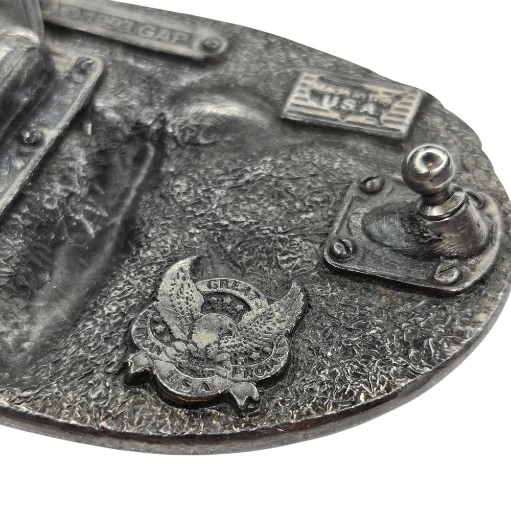 Craftsman Belt Buckle Metal 1993 Mechanic Spark Plug Tool Vintage USA